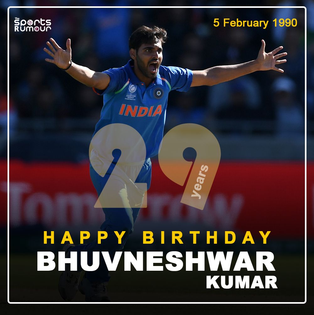 India s speedster Bhuvneshwar Kumar turns 29 today. Here s wishing him a very Happy Birthday! 