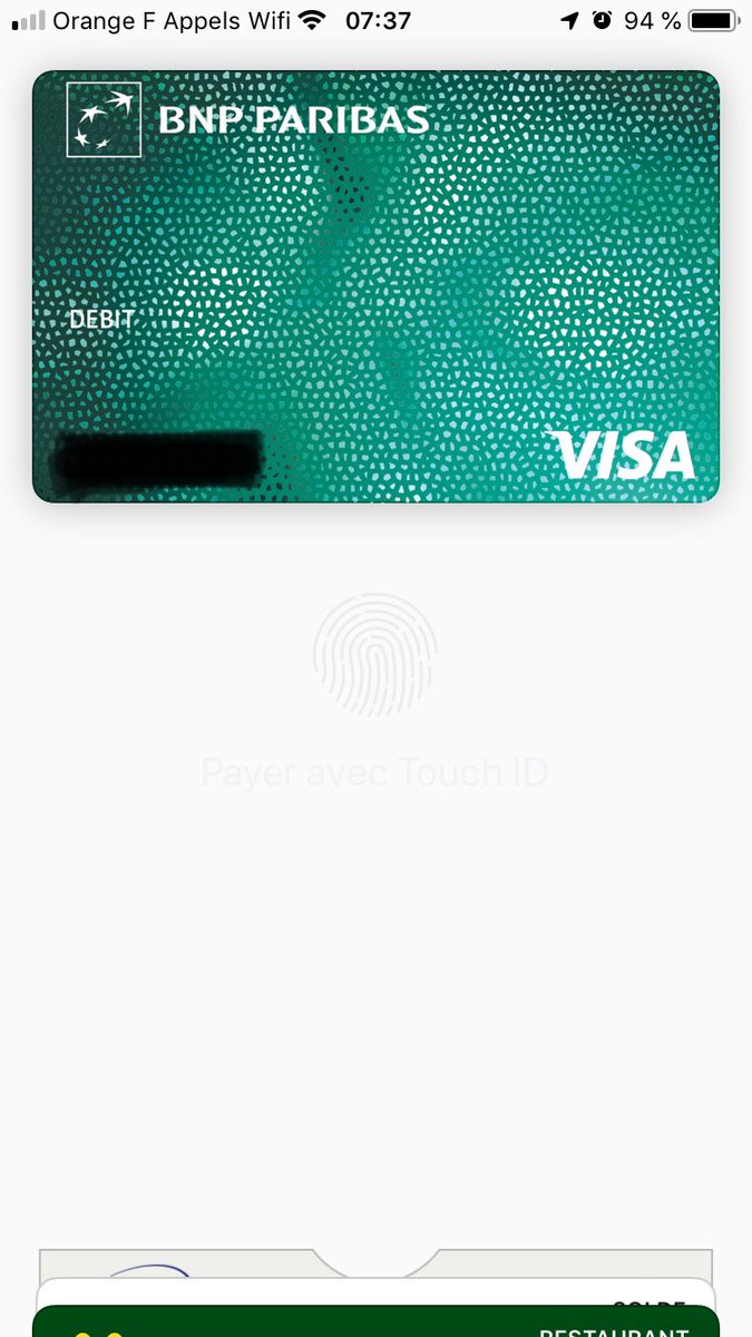 PierreBonneyrat's tweet photo. Ça y est, depuis ce matin la BNP a activé Apple Pay (j’ai envie de dire enfin) ! https://t.co/Dw2M49DmKu