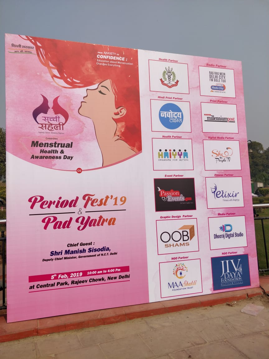SheThePeople's tweet photo. We are at the #PeriodFest at #ConnaughtPlace organised by NGO @SachhiSaheli
in an effort to foster ‘Period Positivity' and break the stigma around #menstruation. https://t.co/xHNhoYPH00