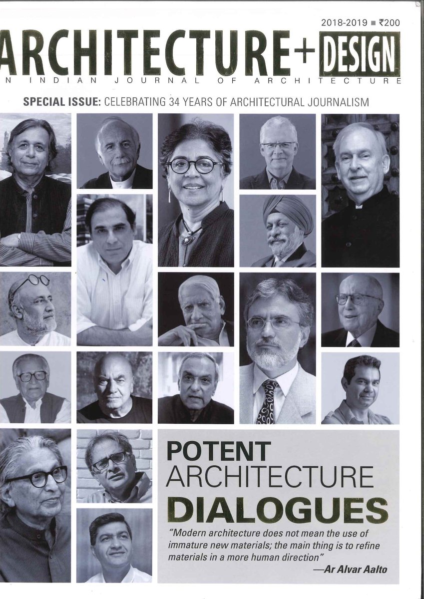 charanjit_prof's tweet photo. With the New edition Of Architecture + Design celebrating 34 years of Architectural Journalism, its a state of contentment in celebrating legacy of Architecture along with other leading Architects of India Globally. 
Covering essays of master architects, a must read for all. https://t.co/QYnrGTDVFQ