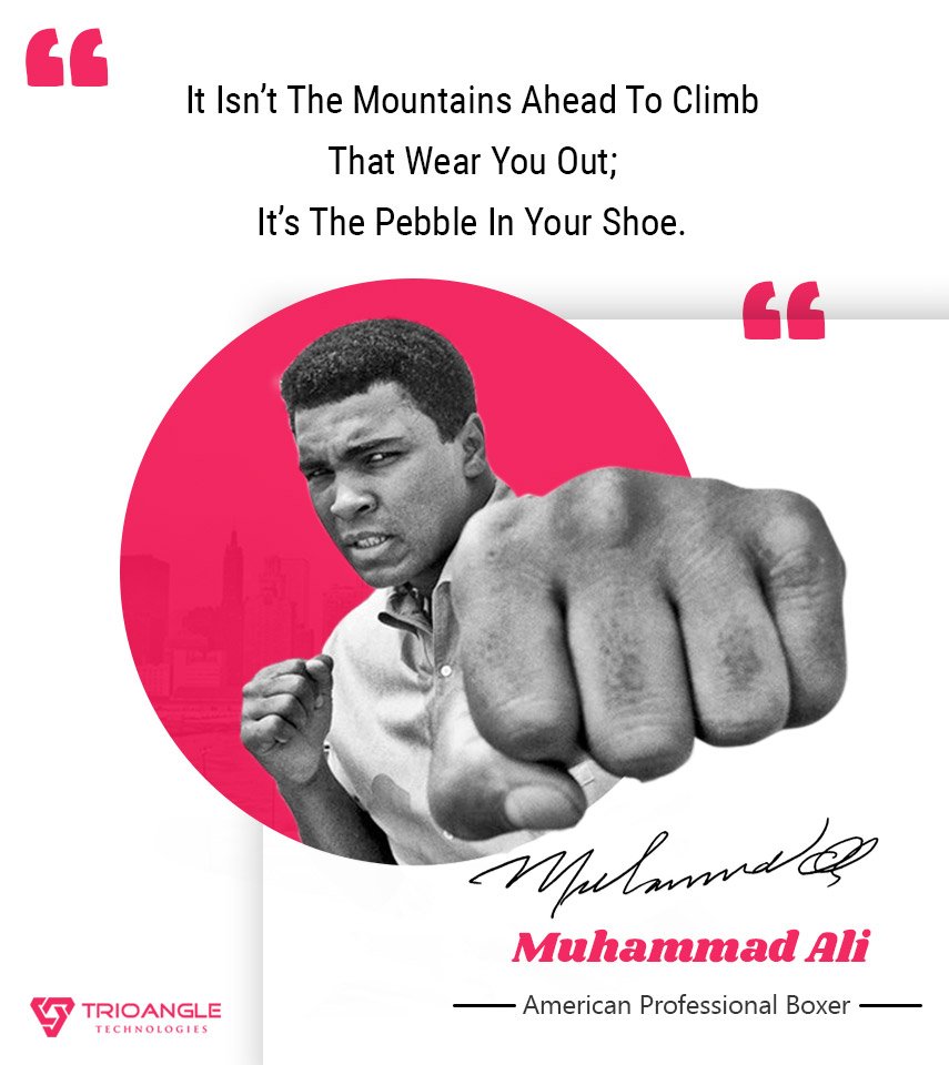 Trioangle's tweet photo. #MuhammadAli #AmercianProfessionalBoxer #Boxer #Positivequotes #Inspirationalquotes #Dailyquotes #Quotesonsuccess #Trioangle #Motivationalquotes #Energyticthoughts #Quotesfortheday
https://t.co/uMfxZJ8gmw https://t.co/Spy9TQFl0J https://t.co/du3VfOeU4O https://t.co/EGpqfmca7Q