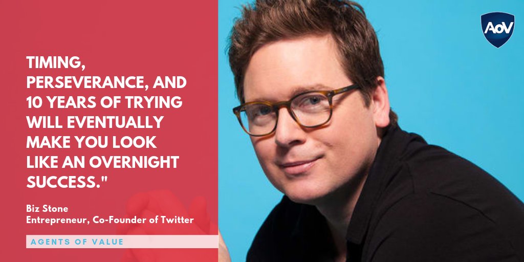 AgentsOfValue's tweet image. "Timing, perseverance, and 10 years of trying will eventually make you look like an overnight success." - Biz Stone
#quote #motivation #perseverance #business #agentsofvalue #aov