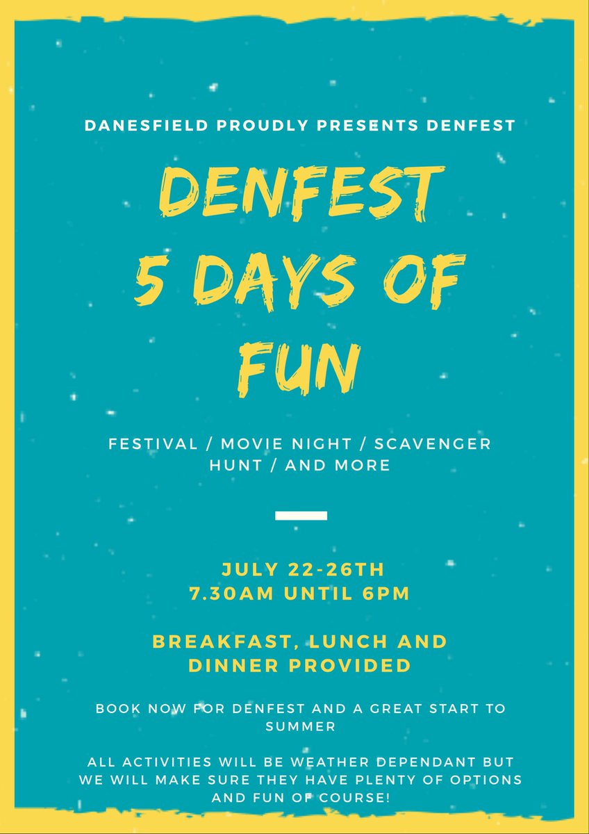 DanesfieldDen's tweet photo. It’s here... get planning for summer already! We’ve got 5 fun packed days waiting for you🎊 get booked on now! 😁 https://t.co/CrYNiwwRsZ