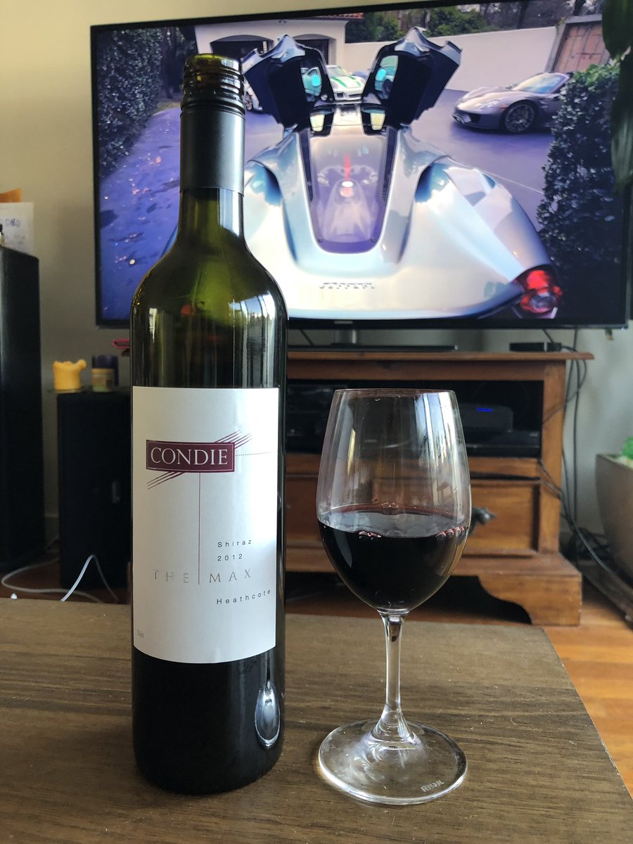 dlturbo996's tweet photo. 2012 Condie The Max Shiraz. Open Saturday &amp; 1/2 btl gassed.  Big rich nice fruit and oak balance.  Big wine, will age well if you like the Heathcote Shiraz. I like it.@AustWineTasting .@CondieWines https://t.co/l16wwokWYu