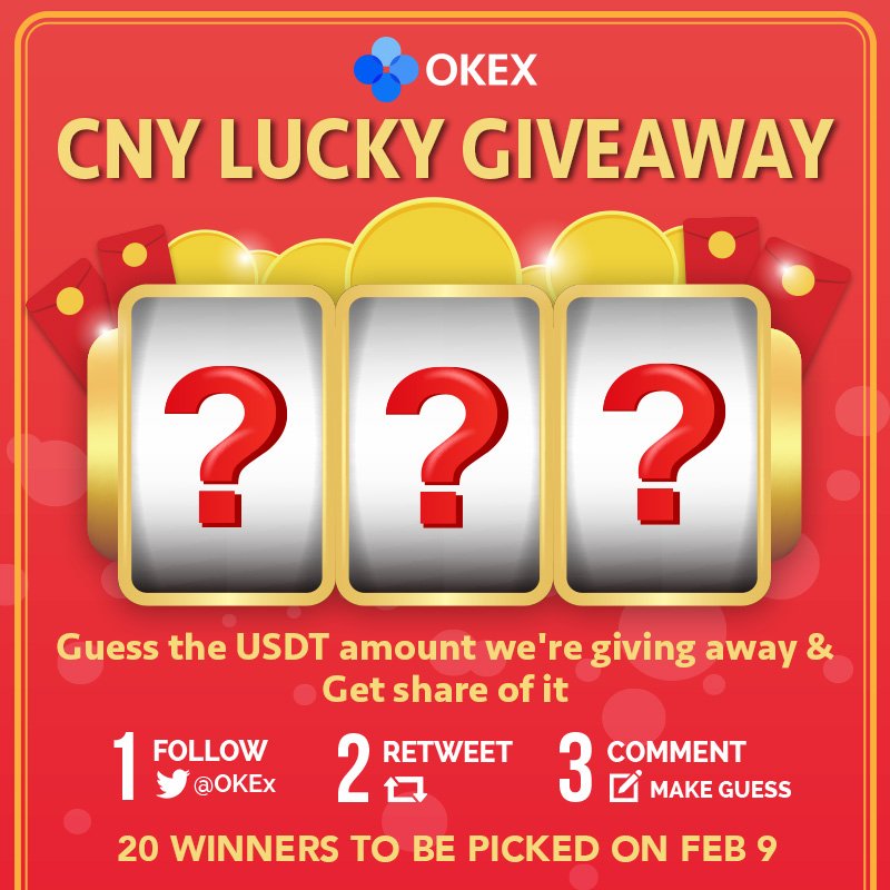 okx's tweet photo. In celebration of #ChineseNewYear, we are giving away a sum of USDT🎇. Guess how much we are giving away to get a share of that amount💲!

Hint: It's a number of fortune in Chinese culture

✅Follow
✅RT
✅Make guess here:https://t.co/3HT2WqCy9m https://t.co/tzds8HFIUm