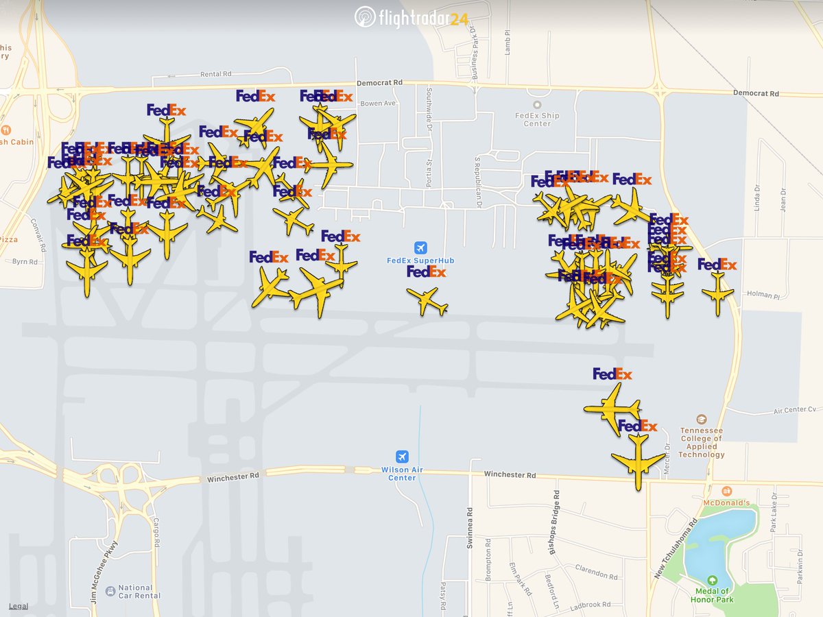 Memphis Airport Car Rental Map