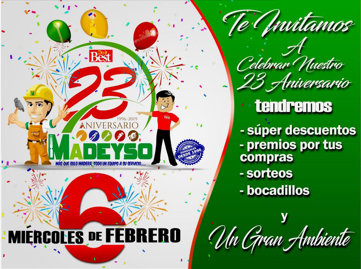 litoralhd's tweet photo. #LApatrocinador
#Madeyso
Celebrá junto a nosotros nuestro 23 ANIVERSARIO! https://t.co/GvmnUFJJew