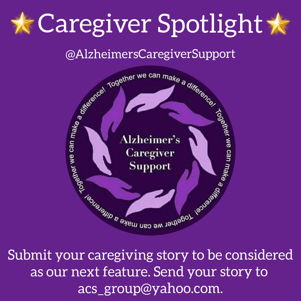AlzCaregiverSup's tweet photo. To be considered as one of our features, submit your story about your caregiving journey.
#alzheimerscaregiversupport #alzheimersawareness #alzheimersjourney
#memoryloss #braindisease #caregiver #caring #eldersupport #earlyonsetalzheimers #caregiverstrong #caregiver #endalz https://t.co/erZn3vEMN6