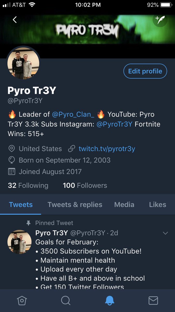 tr3y_yt's tweet photo. Thank you for helping me reach 100 followers! I literally couldn’t have done it without you guys! I appreciate every single one of you who retweeted and helped me get here. 150 is the next target! ☺️ #100 https://t.co/ER085kI2Hb