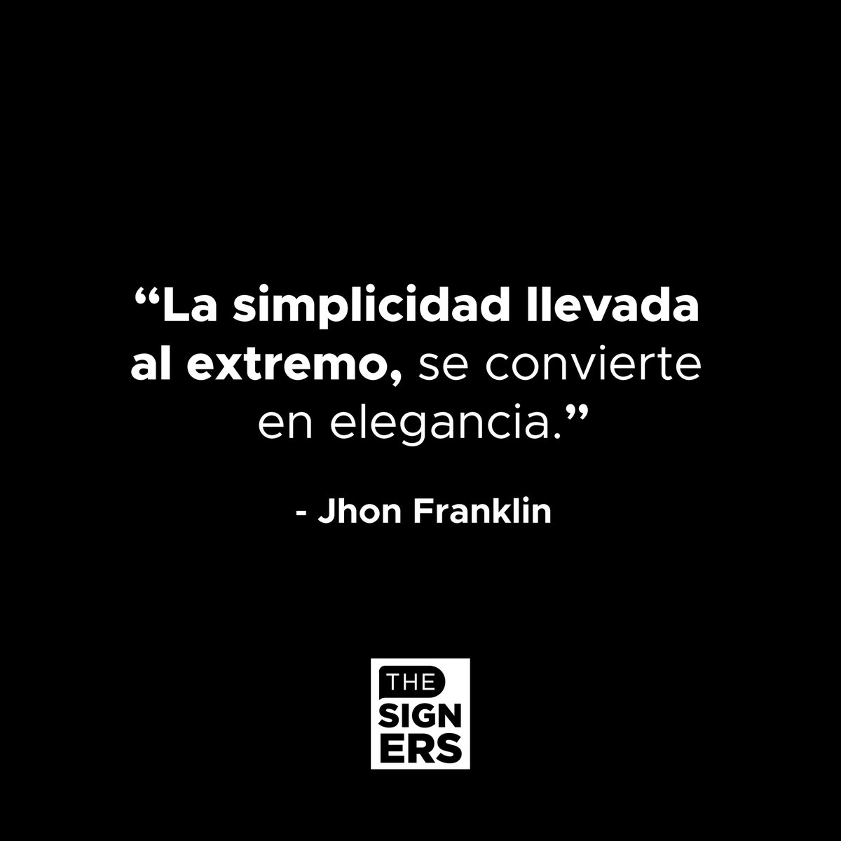 _TheSigners's tweet photo. "La simplicidad llevada al extremo, se convierte en elegancia" -Jhon Franklin
#creativity #design #diseño #creatividad #quote #diseñadores #designers #CreatividadEnRed #frases #designthinking #emprendedores #creativos #thesigners https://t.co/mamcReubQ0