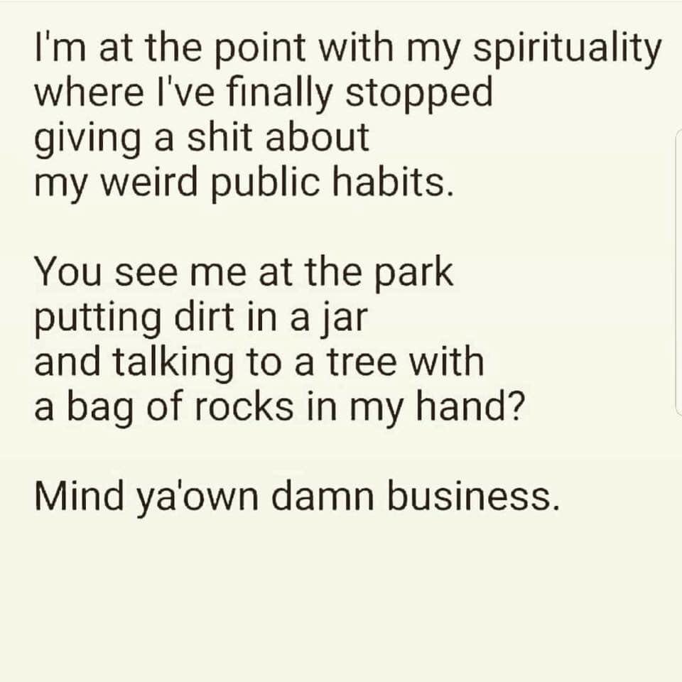 AngelsandKing's tweet photo. I have a new appreciation for trees, crystals, and soil. Lol what can I say??? #hippie #intuitve #empathy #lifecoach #thegoodlife https://t.co/J9TmGd3sFj