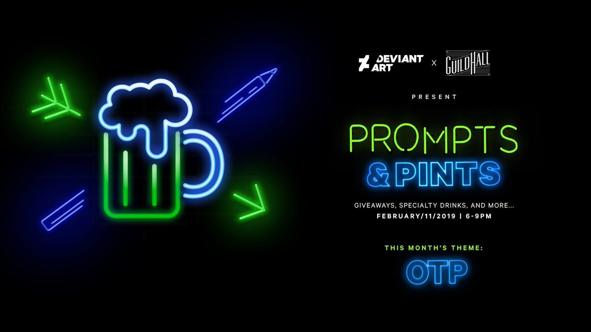TheGuildhallBar's tweet photo. Next Monday: Come drink and draw with us bc @DeviantArt is hosting another great event full of giveaways, specialty drinks, and more! This month's theme: #OTP! Let's create some iconic duos! #PromptsAndPints
Feb, 11th // 6 - 9pm
3516 W Victory Blvd, Burbank, CA // Age 21+ https://t.co/VlQ8TZF6C1