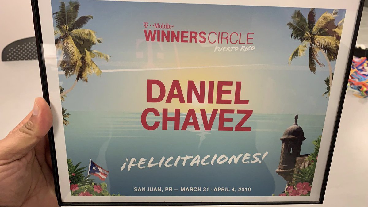 danielchavezSM's tweet photo. Thank you everyone that’s helped me, guided me, coached me and inspired me to be where I am today. Couldn’t have done it without you all. I will work hard and develop myself to continue contributing to my team that I love with all my heart. #WinnerCircle2019 #pr #TMobile https://t.co/CmDoRm7CxS