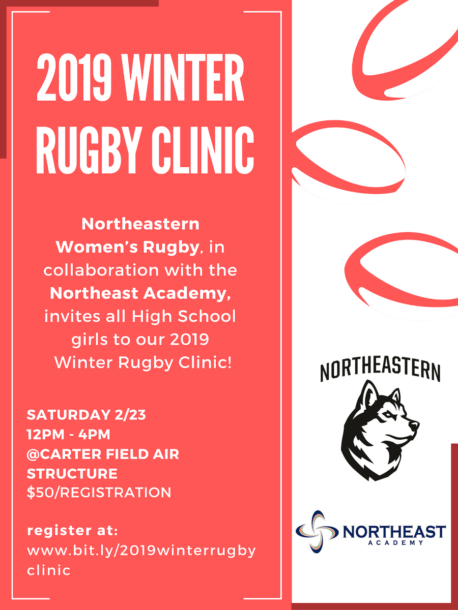 We are excited to be hosting a clinic along with <a href="/NRODA1/">Northeast Academy</a> in February!!
Register for our 2019 Winter Rugby Clinic today at bit.ly/2019winterrugb…! Our clinic t-shirt and coaching from Northeast Academy is included in the registration cost!