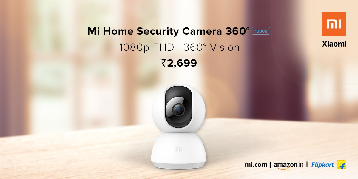 XiaomiIndia's tweet photo. Keep a 360° watch on your home with the #MiHomeSecurityCamera360°. Available on https://t.co/D3b3Qt4Ujl, @amazonIN and @Flipkart. Get yours now! https://t.co/YPeRUMdZOF
