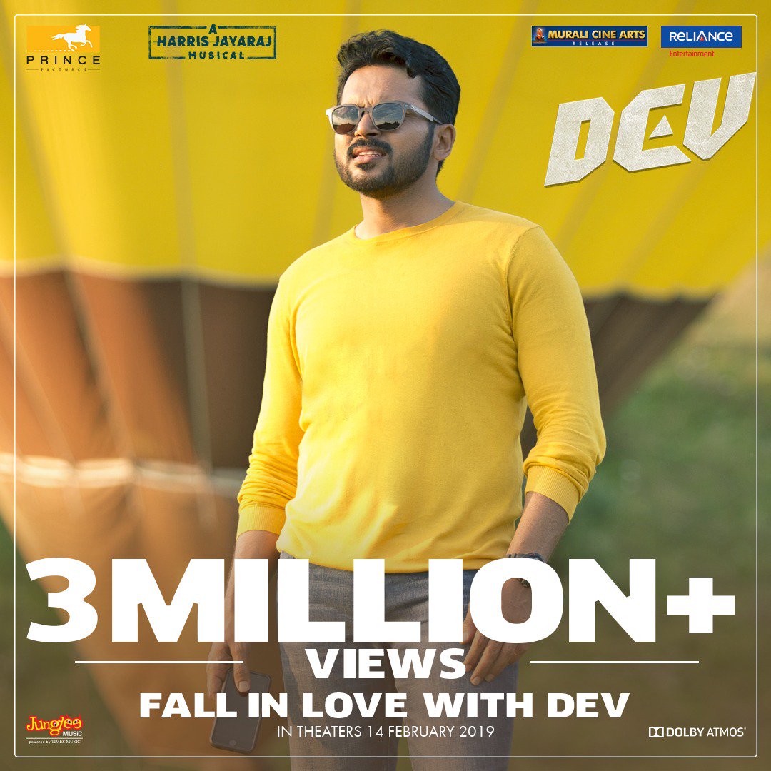 CinemaTweetz's tweet image. #DevTrailer hits 3 Million views.. A Racy &amp;amp; stylish #Dev coming to you on Feb 14 as a #ValentinesDay ❤ special..

TAMIL ▶ youtu.be/AB2LXzNvUNo
TELUGU ▶ youtu.be/dqi6ofDtMYc

#DevFromFeb14 @Rakulpreet @Jharrisjayaraj @RajathDir @lakku76 @LightHouseMMLLP #MuraliCineArts