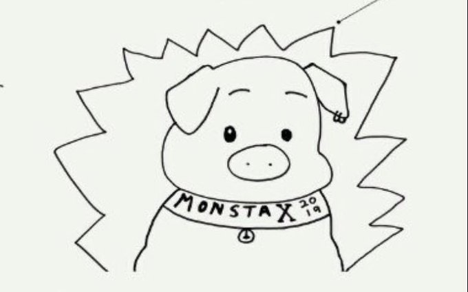 kihyun is secretly an artist ............ look at this pig 