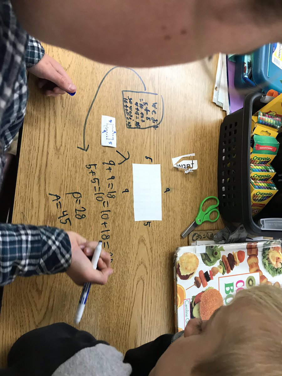 mrsohusky's tweet photo. Showing understanding of area and perimeter today @ClarLoboWolves #math is fun https://t.co/InYVp9sHr2