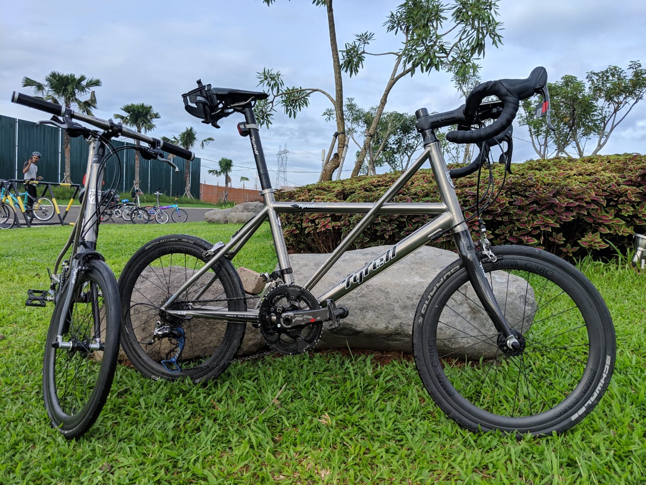 SpinWarriors on X Tyrell PK1 Japan Titanium Minivelo Joseph Kuosac Carbon Wheelset size 451 Enve Components SLF Motion Hyper Pulley Duopower Boira Saddle Thousand Yellow Bottle https t YLajtqOpZi X