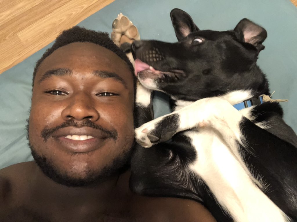 YaLocalUglyKid's tweet photo. At least at the end of this bullshit day I get to come home to my dog, and his excitement to see me makes me feel like the greatest thing since shoe strings https://t.co/BehmcMPTQh