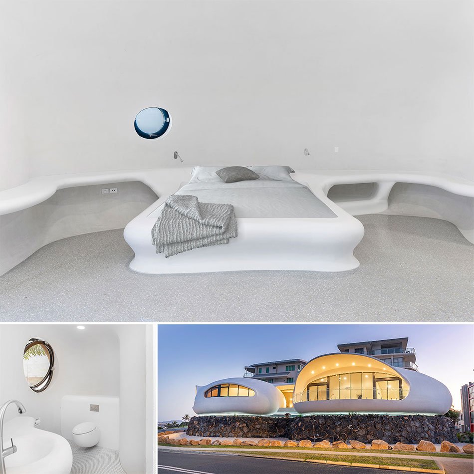 Corian® has been used extensively in the living quarters pod of Tweed Terrace. “We wanted a product that looks like it flows with the curved walls and emerge from the wall. Scott Bowden, Raunik Design Group. ow.ly/6siB50kANjd
