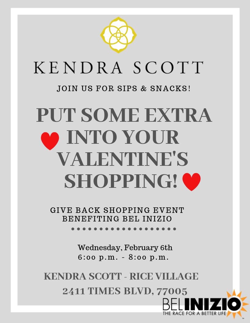 tabueno511's tweet photo. Need a Valentine’s gift or something special for yourself?  Please come to Kendra Scott Rice Village for Kendra Gives Back to Bel Inizio ~ helping women living in transitional housing improve their self-esteem and life skills through exercise and nutrition education. https://t.co/DKmYH9seub