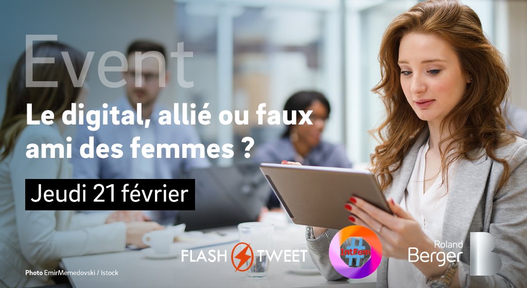 BergerParis's tweet photo. [Event] Le digital peut-il être une solution au problème d'inégalité professionnelle entre hommes et femmes? RDV le 21/02 pour la présentation des résultats de notre enquête menée avec d'@IntFem_ &amp; @FlashTweet. Scope de l'enquête 🇩🇪🇨🇳🇺🇸🇫🇷
Inscriptions > https://t.co/WKYRJVSJqD https://t.co/xleQ9aMtX4