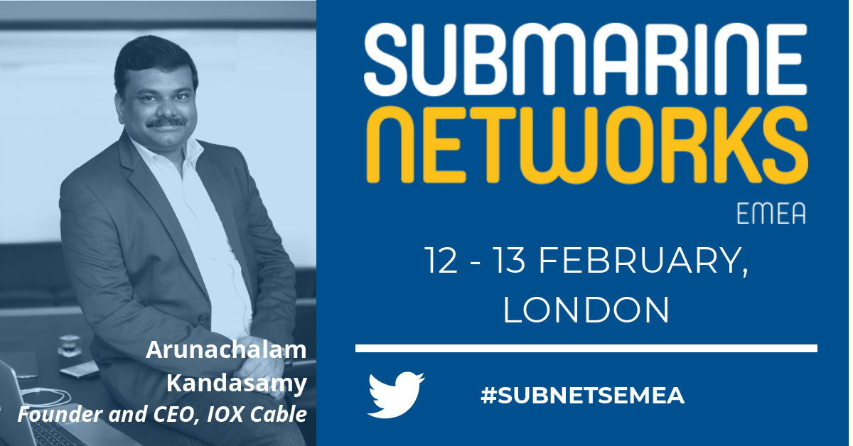 totaltelecom's tweet photo. New #SubNetsEMEA speaker alert! Arunachalam Kandasamy, Founder and CEO, @IOX_Mauritius will be giving a cable update on the #IOXCable in London next week.
Book your pass to the region's largest #subsea event now: https://t.co/hlapwbt1sx https://t.co/fHuey1vxm3
