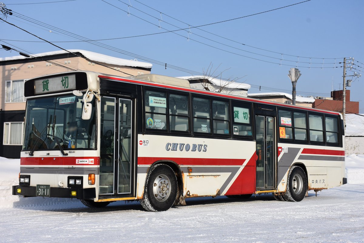 s22a4363's tweet photo. 中央バス余市営業所所属の札幌22か3111貸切を主催させていただきました。中央バスの幕車をお借りするのはこれが最後になりそうです。 https://t.co/Q6A9Z2HrMc