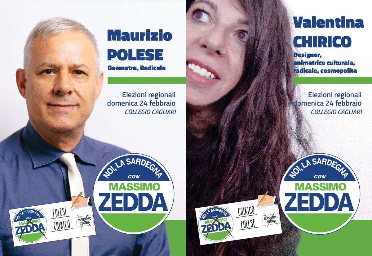 IdeeRadicali's tweet photo. I nostri candidati per il collegio di Cagliari. Maurizio: radicale storico. Una certezza e una costante. Valentina: creativa, sensibile, impegnata sui diritti civili. Una risorsa preziosa. Buon lavoro! https://t.co/elRui1YtcU