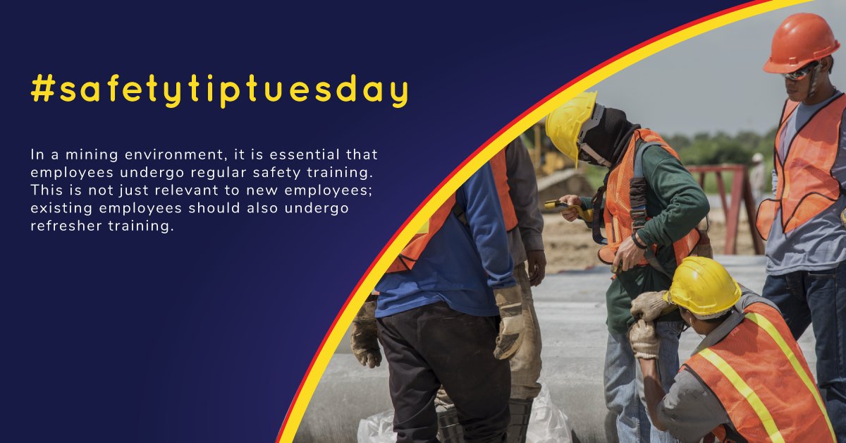 Peaceforce_SA's tweet photo. #safetytiptuesday: It’s important that all employees – both new and existing – at a mine undergo both theory and practical safety training on a regular basis. https://t.co/nRBItRgGKq
