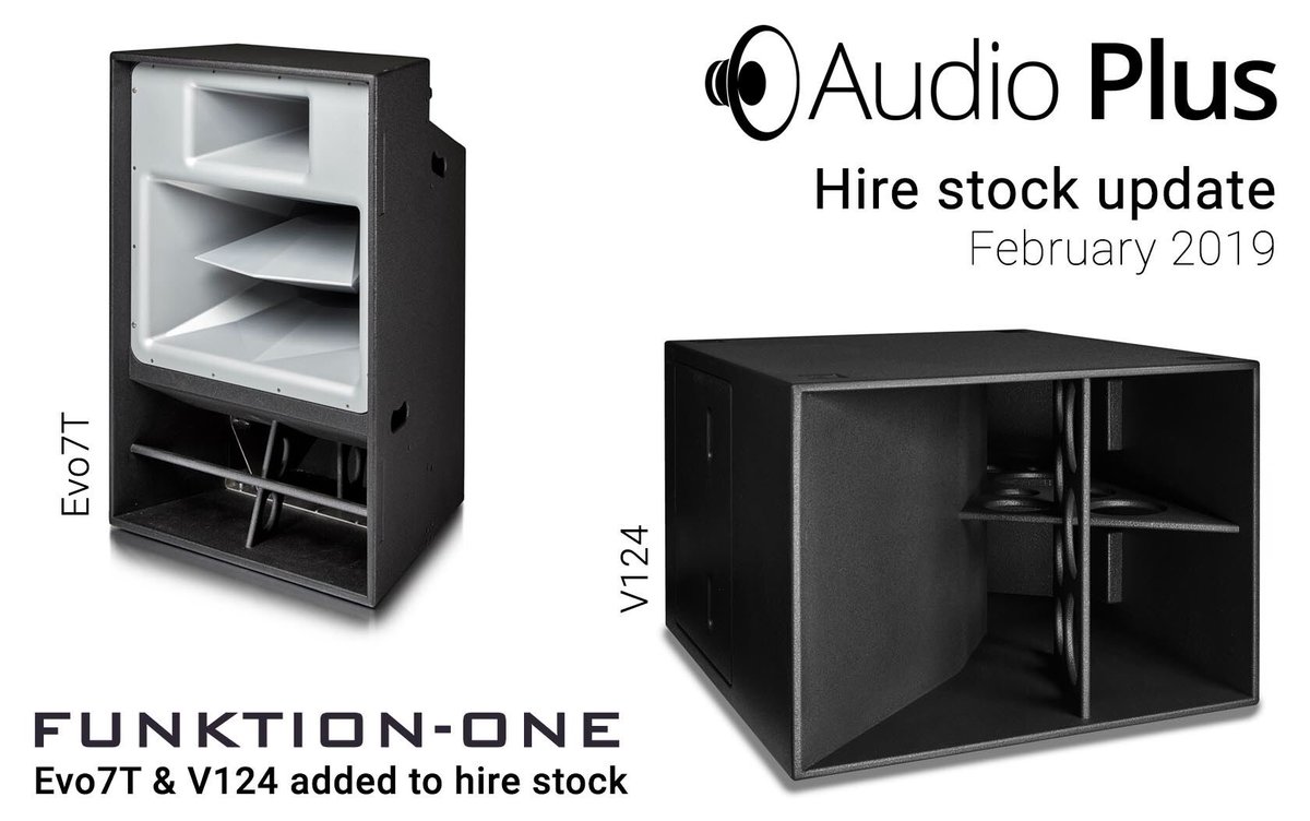 🚨 February Hire Stock Update 🚨 

We’ve added more @funktionone Evo7T and V124 to our hire stock. Contact our hire department for pricing and availability.

#funktionone #sound #audio #hire #soundsystem #liveaudio #livesound #audioplus #production #eventproduction