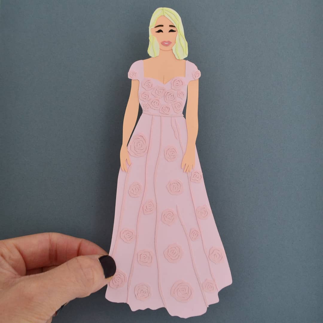 FlorrieAndMe's tweet photo. Whose watching @dancingonice ? I spotted the gorgeous @hollywills sporting this dreamy pink dress, I'm loving making my paper people so thought, I've got to have a go at cutting that dress. As always, completely handcut from her luscious locks, to those pretty little flowers! Xx https://t.co/CmUC6LVQVE
