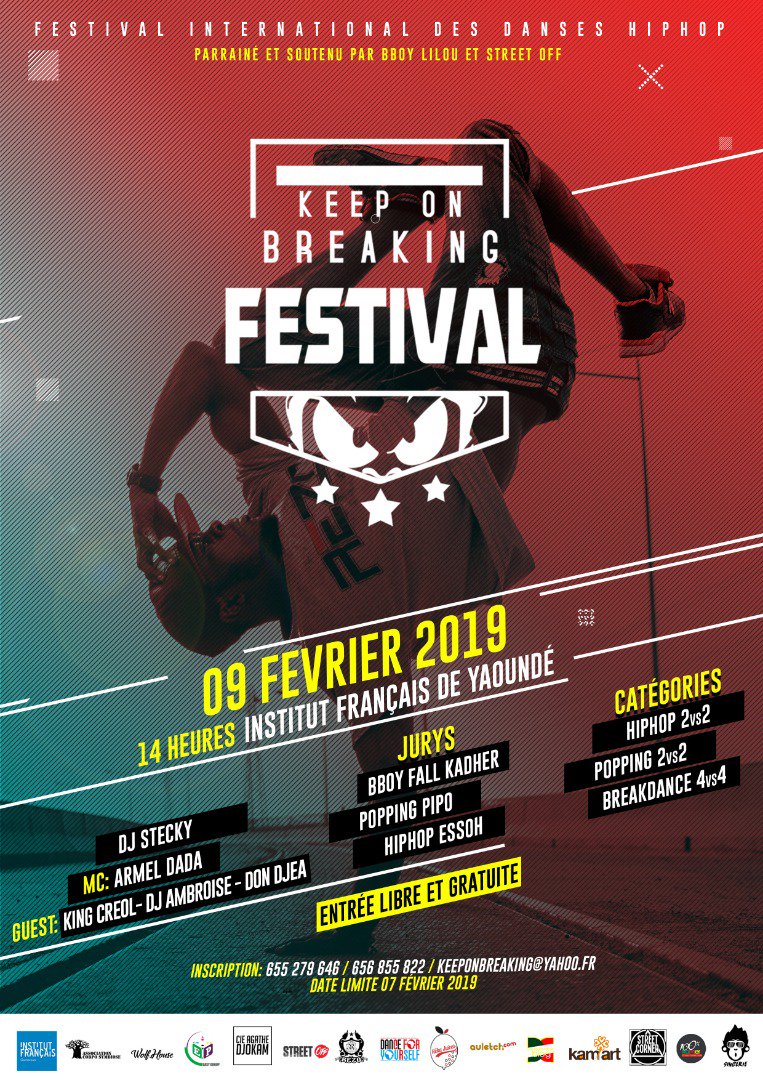 keeponbreaking's tweet photo. 🔴Follow The Movement.
Samedi 9 Fevrier 2019 Keep on breaking cypher yaoundé
Entrée libre et Gratuite.
#KOB #festival #International #danse #hiphop #popping #breakdanse #cypher2019 #Yaounde #Cameroun #Loudbase #streetoff #france #bboy #keeponbreaking https://t.co/k8AonXZkSj