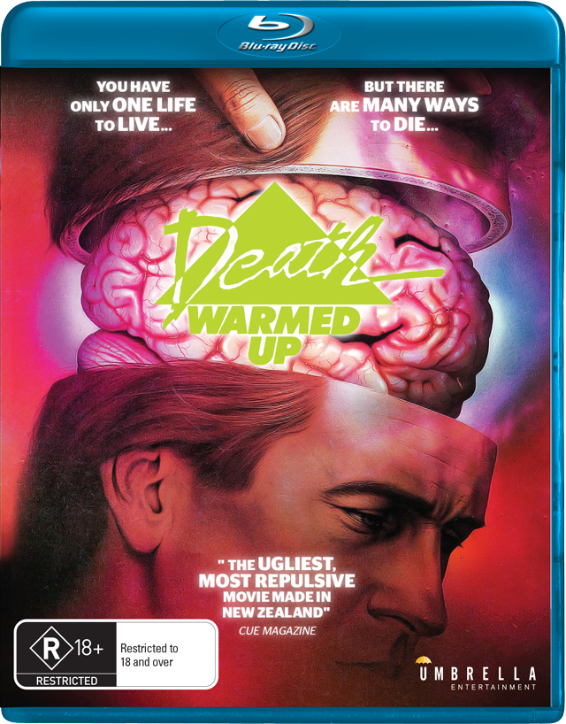 UmbrellaEnt's tweet photo. ANNOUNCEMENT: Umbrella Entertainment is proud to announce, for the first time on Blu-ray, the notorious New Zealand splatter masterpiece, DEATH WARMED UP, available from April 3rd! https://t.co/TgFKQiQ4ZM https://t.co/YwzRhlzlwe