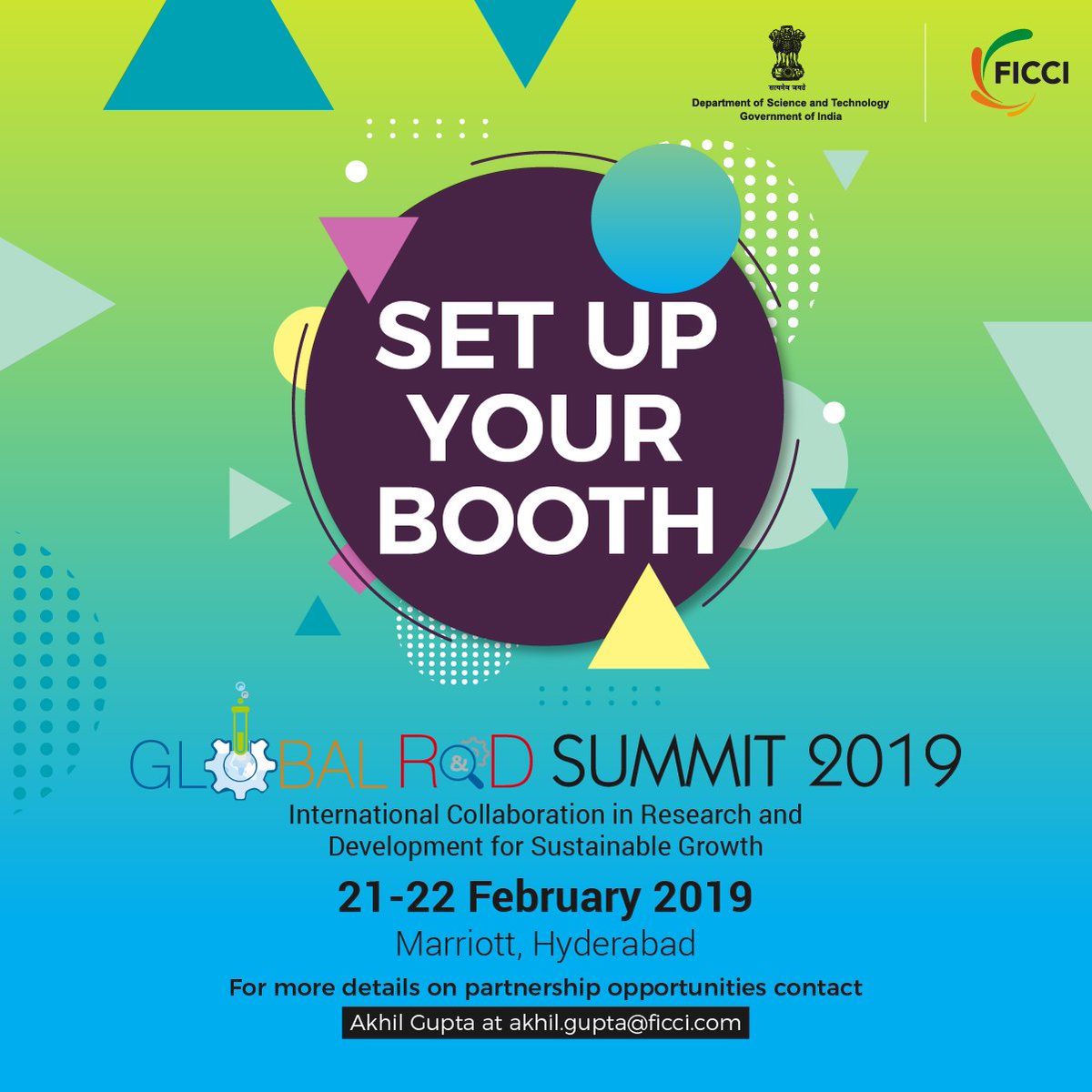 GlobalRD_FICCI's tweet image. Meet, Mix and Mingle!
Set up your booth at #GlobalRnDSummit 2019 in Hyderabad on 21-22 February and showcase your product and services to global spectators.
Register now: ficcirndsummit.com/exhibitor-regi…
 #GlobalRnDSummit #ResearchandDevelopment
