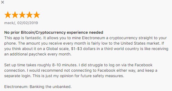 cechv2's tweet photo. #ETN #Electroneum #App #CloudMining #ios #reviews have a look at feedback from users of this #fintech #blockchain #hybrid as I say for me top #Altcoin is $ETN @electroneum #MVNO #MVNA #GSMA #MWC19 #MWC2019 #MWCB19 #operators #vendors #smartphone #miner #topapp #crypto #cryptonews https://t.co/7yc1CR9MqE