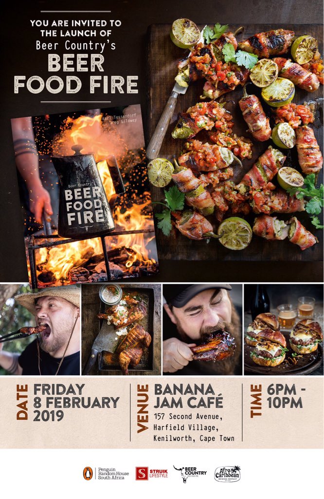 Good people of beer &amp; braai! Our book launch is this Friday <a href="/bananajamcafe/">Banana Jam Cafe</a> &amp; <a href="/ACBrewing/">Afro Caribbean Brew</a> ! We’ll have some tasty treats from the book on offer and books for sale. Pull in! #beerfoodfire