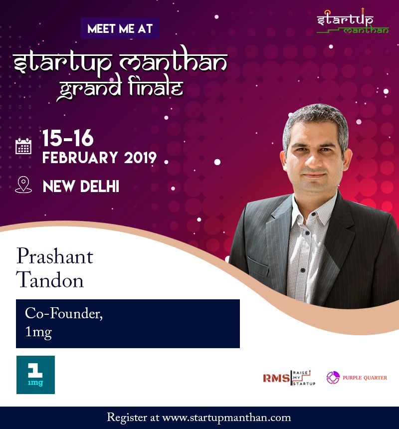 StartupManthan's tweet photo. We’re excited to announce that @tandon_prashant , Founder @1mgOfficial will be #Speaking at #StartupManthanGrandFinale!
This is YOUR opportunity to #Meet, #Interact &amp; #Learn from the top notch #Speakers
#Register @ https://t.co/VyMDtHz4Um  
#Details @ https://t.co/f9cdMGFVym https://t.co/iR65cqNH3H