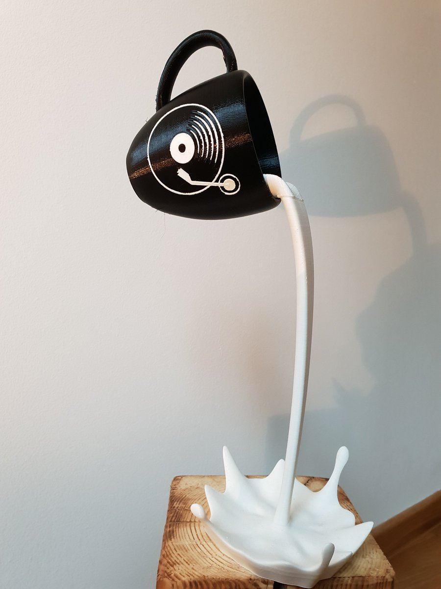 3dp4me's tweet photo. Floating cup #sculpture. 
Desired from @vinylcafenis 🤔😏
Made 😁
Printed 👌
Thanks @dizzajners for #3dmodelling 👈👌
#3Dprinting #3Dprinted https://t.co/aKN7SX2fRx