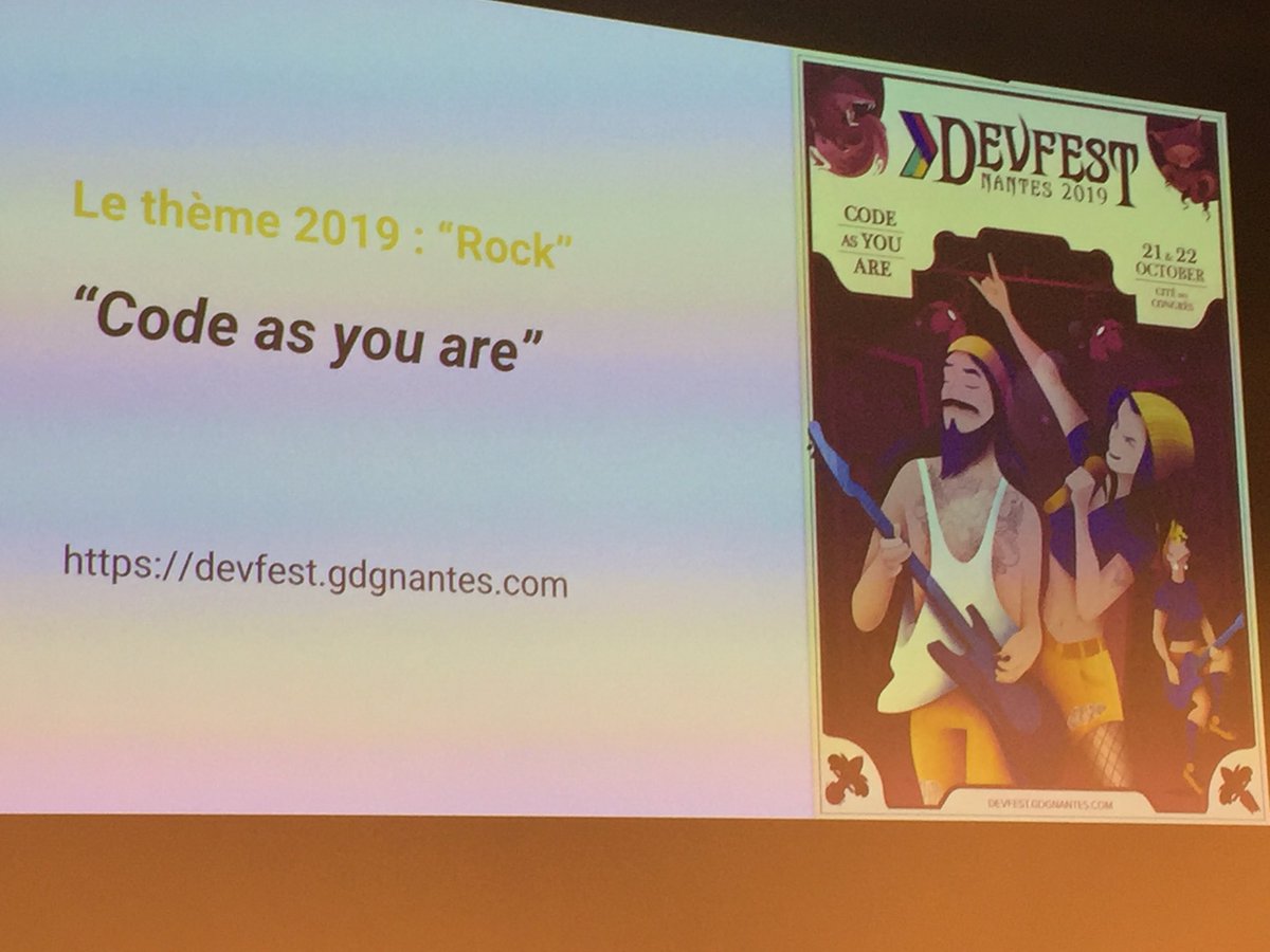 couclock's tweet photo. Thème 2019 du #devfestnantes, trop bien ! ⁦@VIF_software⁩ sera bien sûr encore présent ! https://t.co/DmK8iEHx74