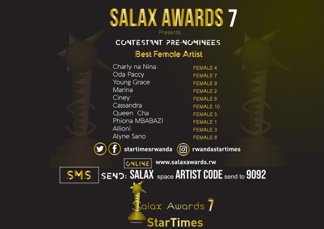 The return of Salax Awards! Ariko hano murambeshye. Ni gute Knowless abura muri Best Female Artist category?! Muramuzimije burundu!!