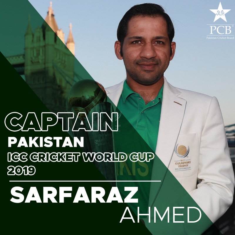 BREAKING 📰: Chairman PCB Ehsan Mani, "I am happy to confirm that <a href="/SarfarazA_54/">Sarfaraz Ahmed</a> will remain Pakistan captain till the World Cup. I was always clear in my mind that Sarfaraz would be the captain." 

Watch live⬇️ facebook.com/PakistanCricke…