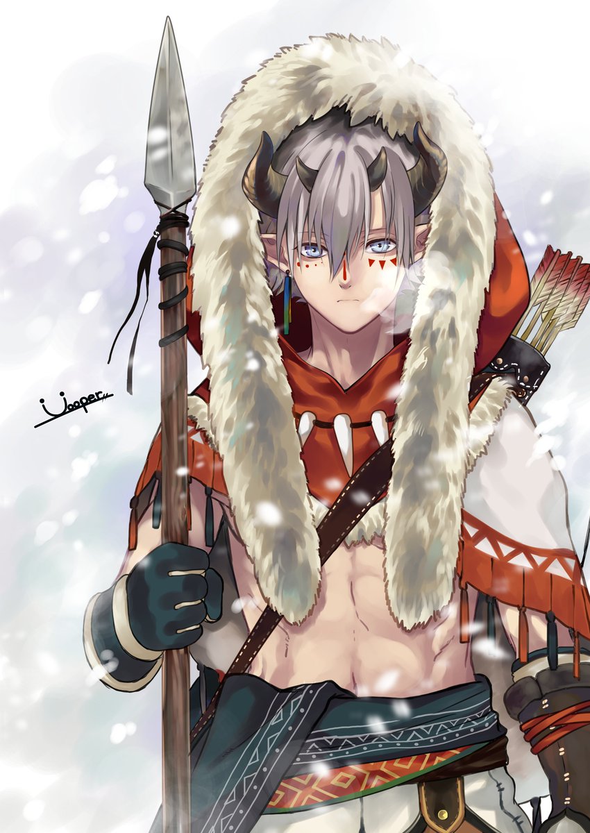 雪中の狩人 はせがわlino Uooperstudioのイラスト