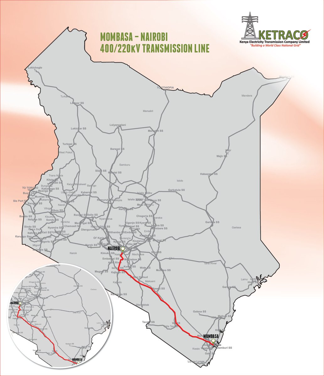 KETRACO1's tweet photo. One of our completed projects is the Mombasa- Nairobi Transmission Line. This is a 482 KM 400kV/200kV transmission line that was commissioned in July 2017
#KetracoProjects #EnergyGameChanger #ReliableEnergy #NationalGrid https://t.co/JquV7QyDRF