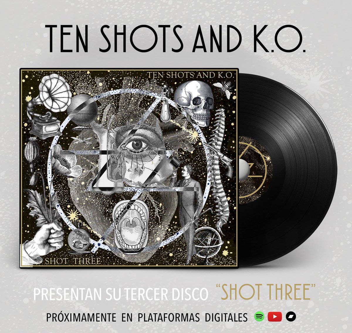 Nos presentamos, somos TEN SHOTS AND K.O. desde Málaga, un dúo de rock formado por Santi Toré al bajo y Sergio Naranjo a la batería y voces principales.
Y este es nuestro tercer disco auoeditado "Shot Three"🤘