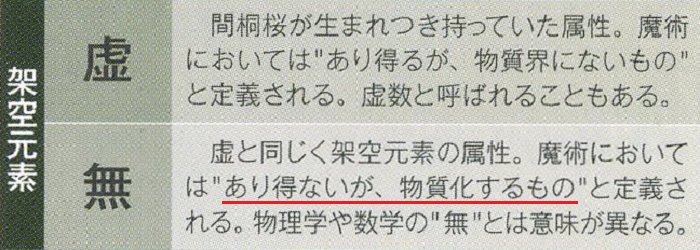 Meng 無属性の魔術師 虚数 が取り上げられる度に気になる もう一方の 無 という架空元素 読み直せば 無 に関わる魔術師が堂々といた 無 に至ったということは あり得ないが 物質化するもの になったということ だから 消滅しても