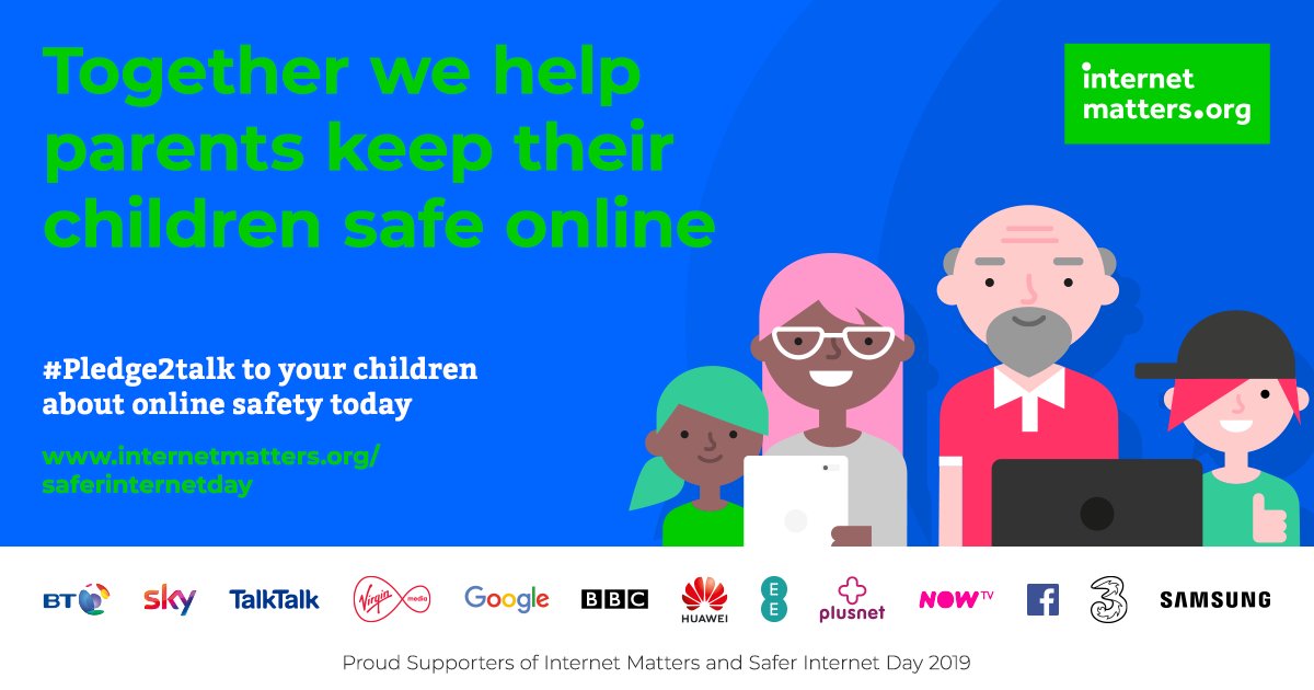 SkyHelpTeam's tweet photo. This #SaferInternetDay2019 🌍 #Pledge2Talk to children about online safety 💻 to help them stay safe and positive when using technology. https://t.co/atHtkxp06i https://t.co/S7ZdL4nTJY