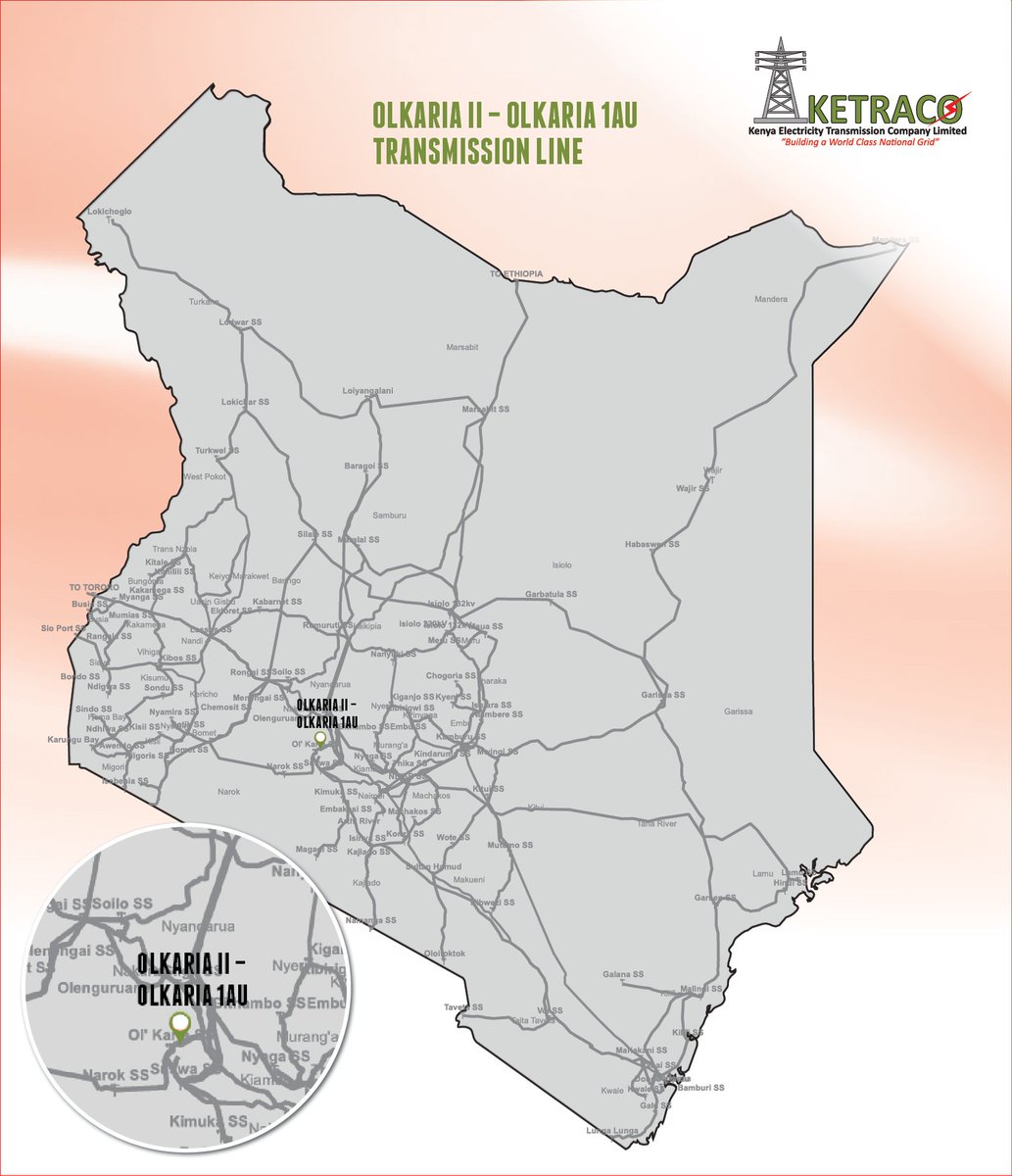 KETRACO1's tweet photo. The Olkaria II - Olkaria 1AU Transmission Line, one of our completed projects commissioned in October 2016, is one of our shortest lines which covers 3 KM.
#KetracoProjects #EnergyGameChanger #ReliableEnergy #NationalGrid https://t.co/hKHQt5UemV