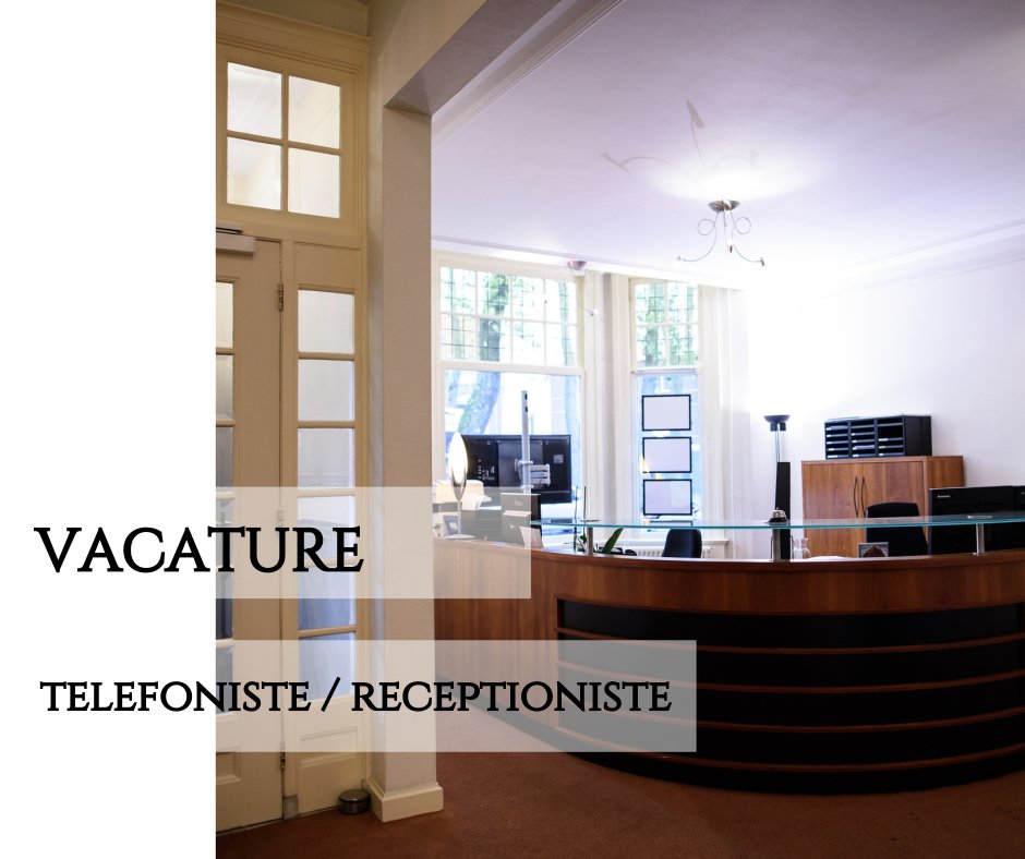 NelisseMakelaar's tweet photo. Ben jij de beste telefoniste/receptioniste van Den Haag? Dan zijn we op zoek naar jou! Lees snel de vacature op onze website en solliciteer!
https://t.co/oiMiXAC852 https://t.co/TS6ccl59uz